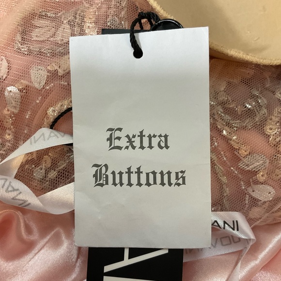 NEW JOVANI JVN60467 embellished V neckline A line chiffon maxi gown dress pink 0 - Picture 12 of 12